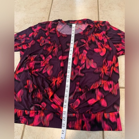 Addition Elle 3X Purple & Pink Abstract Print Long Sleeve Top - Picture 6 of 7